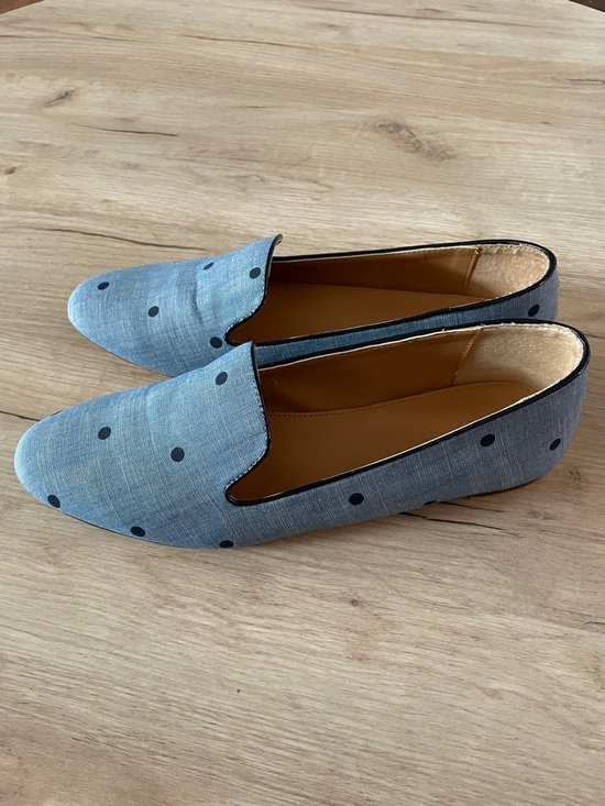 J.Crew Womens Polka Dot Loafers Size 10 Blue Navy Slip On Flats Preppy - Picture 4 of 7